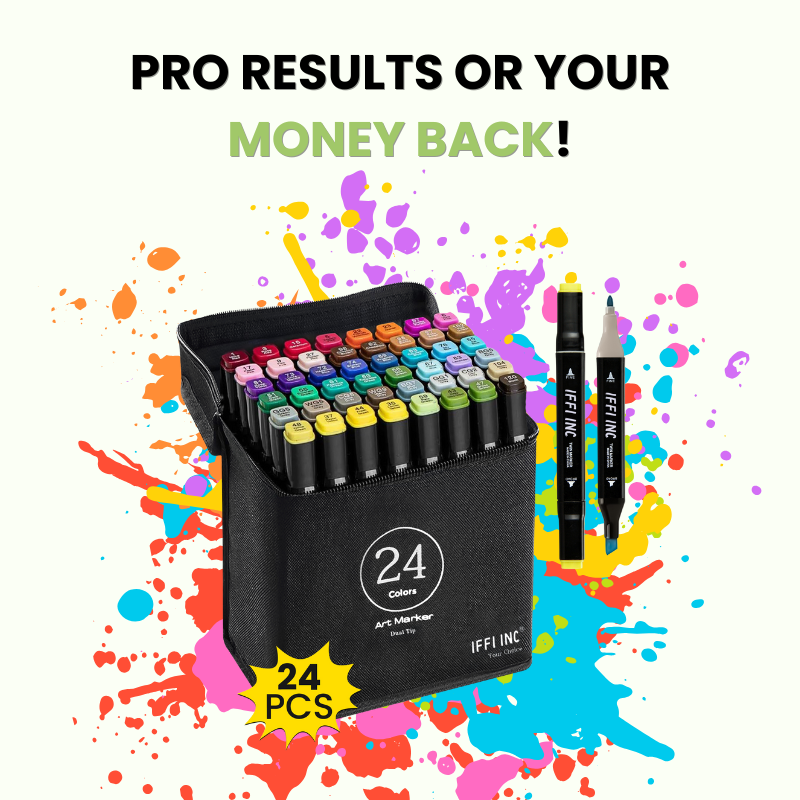 168 Colors Dual-Tip Art Markers Set by IFFI INC