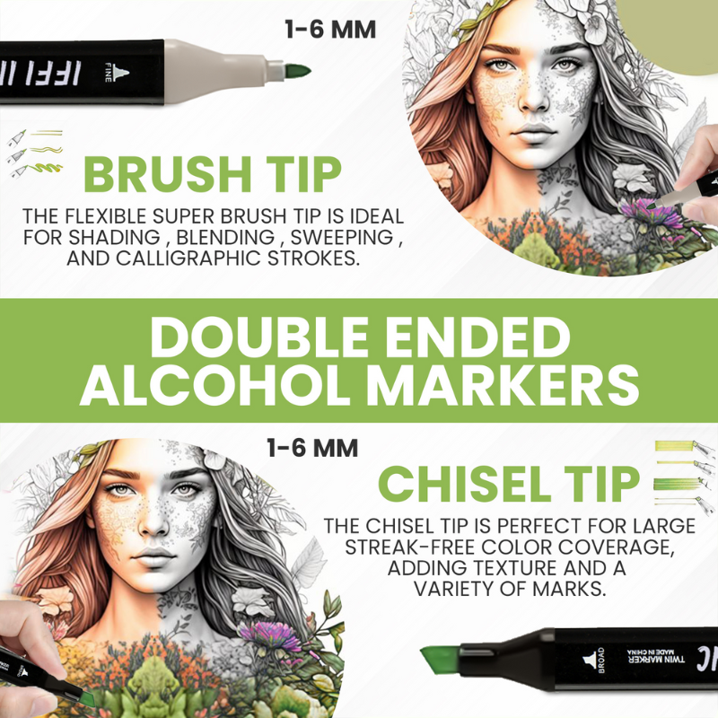 168 Colors Dual-Tip Art Markers Set by IFFI INC